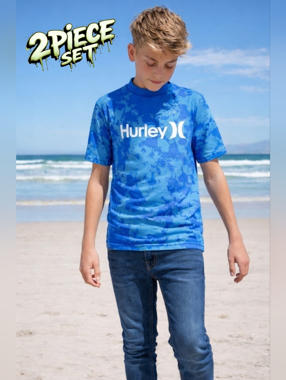 HURLEY BOYS LARGE LOGO SHIRT & RiOT CLUB SKINNY JEANS Boys Size 12R